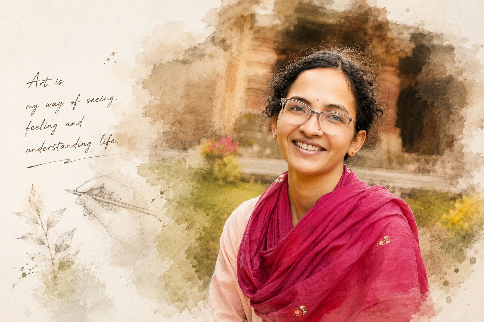 Chaitra — Charcoal Portrait Artist